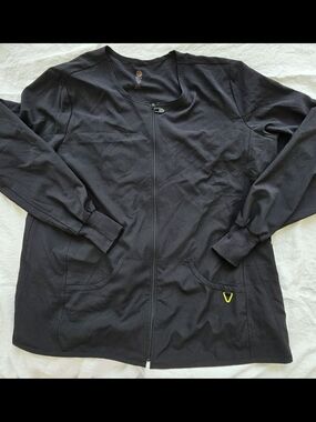 Black Active Wear Jacket Scrubs Size 3 XL